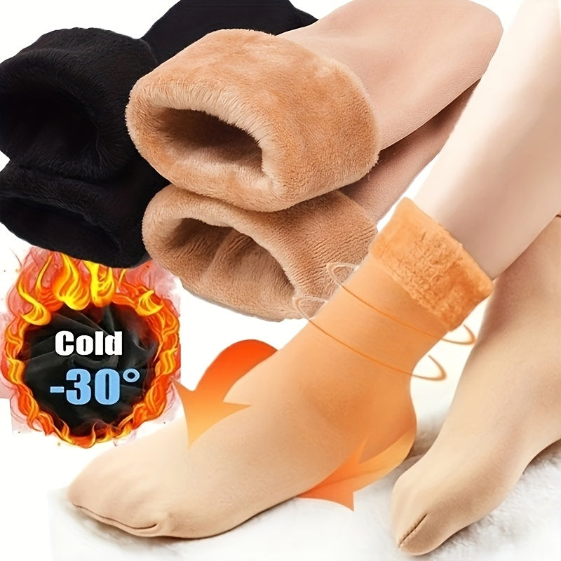4 Pairs Snow Socks With Plush Lined, Thickened Warm Floor Socks, Winter Cold Cold Warm Socks Lootquake LLC