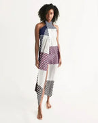 Sheer Sarong Swimsuit Cover Up Wrap / White Grid