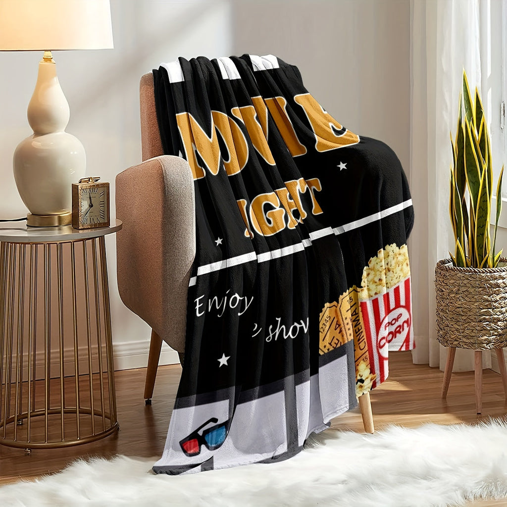 1pc Soft and Skin-Friendly Flannel Blanket for Movie Night - Multifunctional Gift Blanket for Wives, Husbands, Daughters, and Sons - Sofa Throw Blanket for Cozy Naps and Snuggles