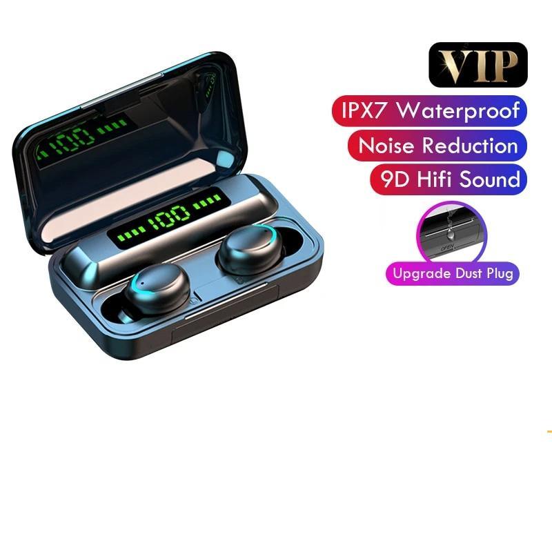 STEVVEX TWS Bluetooth 5.0 Earphones 2200mAh Charging Box Wireless Headphone 9D Stereo Sports Waterproof Earbuds Headsets With Microphone - SJB-DIAMOND ELITES