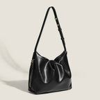 Simple soft leather pleated armpit bag, women's design side zipper solid color shoulder bag, hobo bag for women - SJB-DIAMOND ELITES