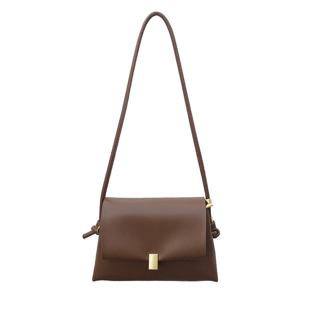 Soft leather retro shoulder bag, fashionable versatile crossbody bag with flaps, temperament underarm bag - SJB-DIAMOND ELITES
