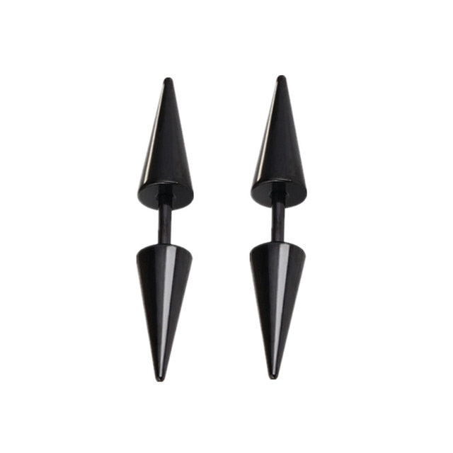 Small Black Punk Stud Earrings Pi-Mart