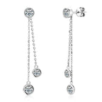 Certified Moissanite Tassel Stud Earrings 925 Sterling Silver Chain Pendant BandsCo Straps