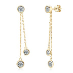 Certified Moissanite Tassel Stud Earrings 925 Sterling Silver Chain Pendant BandsCo Straps