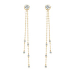 Certified Moissanite Tassel Stud Earrings 925 Sterling Silver Chain Pendant BandsCo Straps