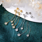 Certified Moissanite Tassel Stud Earrings 925 Sterling Silver Chain Pendant BandsCo Straps