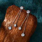 Certified Moissanite Tassel Stud Earrings 925 Sterling Silver Chain Pendant BandsCo Straps