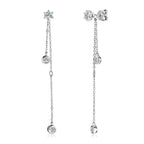 Certified Moissanite Tassel Stud Earrings 925 Sterling Silver Chain Pendant BandsCo Straps