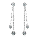Certified Moissanite Tassel Stud Earrings 925 Sterling Silver Chain Pendant BandsCo Straps