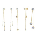 Certified Moissanite Tassel Stud Earrings 925 Sterling Silver Chain Pendant BandsCo Straps