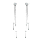 Certified Moissanite Tassel Stud Earrings 925 Sterling Silver Chain Pendant BandsCo Straps
