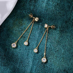 Certified Moissanite Tassel Stud Earrings 925 Sterling Silver Chain Pendant BandsCo Straps