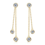 Certified Moissanite Tassel Stud Earrings 925 Sterling Silver Chain Pendant BandsCo Straps