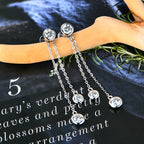 Certified Moissanite Tassel Stud Earrings 925 Sterling Silver Chain Pendant BandsCo Straps