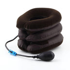 Cervical Neck Traction Device Headache Shoulder Pain Relax Brace Support Pillow Neck Pillow Home Office Travel Pillow 3-layered Air Inflatable Vertebra Auxiliary Tools Neck Support Assistant Pillow Air Adjustable and Inflatable Neck Pillow Comfort Neck Stevvex