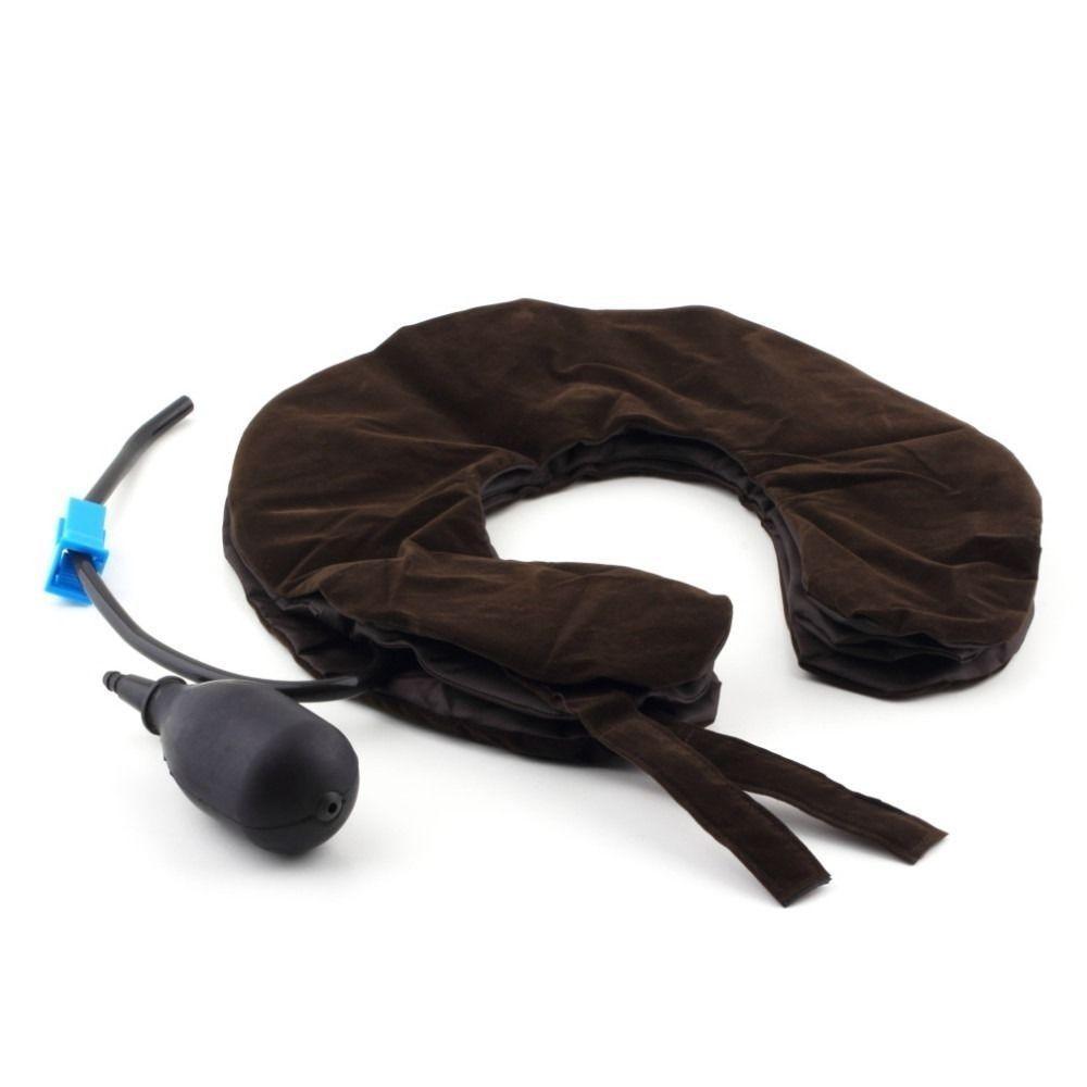 Cervical Neck Traction Device Headache Shoulder Pain Relax Brace Support Pillow Neck Pillow Home Office Travel Pillow 3-layered Air Inflatable Vertebra Auxiliary Tools Neck Support Assistant Pillow Air Adjustable and Inflatable Neck Pillow Comfort Neck Stevvex