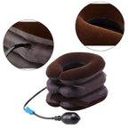 Cervical Neck Traction Device Headache Shoulder Pain Relax Brace Support Pillow Neck Pillow Home Office Travel Pillow 3-layered Air Inflatable Vertebra Auxiliary Tools Neck Support Assistant Pillow Air Adjustable and Inflatable Neck Pillow Comfort Neck Stevvex