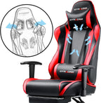Gaming Chair with Footrest, Ergonomic Computer Game Desk Chair, Reclining Gaming Chair Seat Height Adjustment, Swivel Rocker with Headrest and Lumbar (Brickred) Lootquake LLC