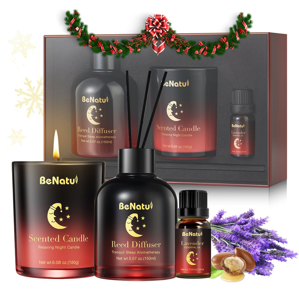 Dream Night Trio: Sleep Spray, Scented Candle, Reed Diffuser, Fast Sleep And Refreshing Fragrance, Formaldehyde-Free, Easy to Use, Good Helper for Sleep Lootquake LLC