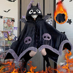 Cozy Bat-Themed Hooded Wearable Blanket with Detachable Nose - Soft Flannel, Machine Washable for Autumn & Winter Lootquake LLC