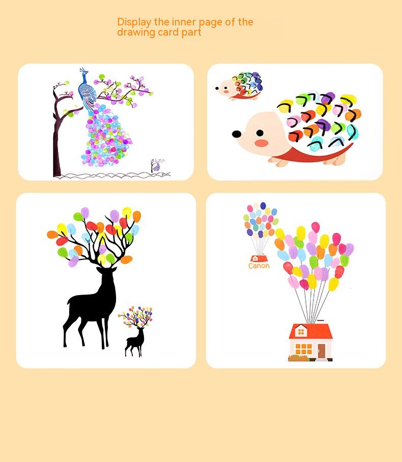 Washable Non-toxic Kindergarten Paint Hand Palm Painting Stamp Pad Graffiti Painting Toy Pi-Mart