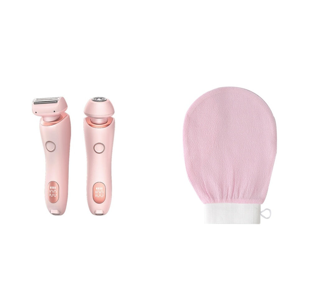 2 In 1 Hair Removal Epilator USB Rechargeable Trimmer Women Body Razor Face Leg Armpit Bikini Hand Pubic Shaver Hair Remover Pi-Mart