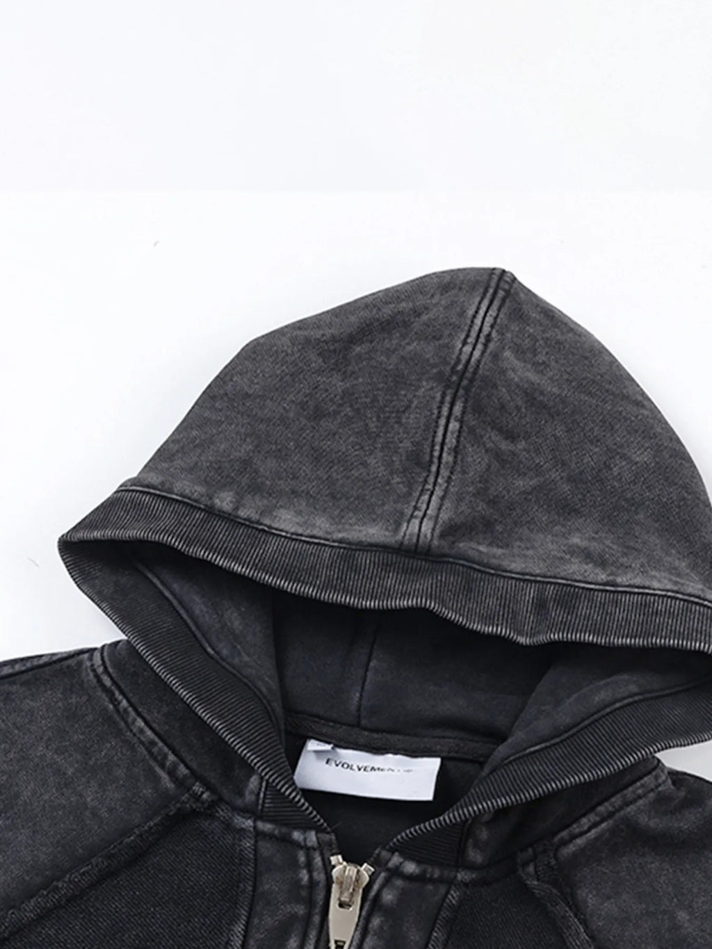 Men's Washed Zip-Up Hoodie with Pockets