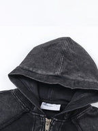 Men's Washed Zip-Up Hoodie with Pockets