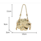 Elegant Flower Gold Acrylic Bag – Mini Dinner Bag & Prom Bag for Weddings, Parties, and Evenings – Stylish Clutch Purse with Glamorous Floral Design - SJB-DIAMOND ELITES