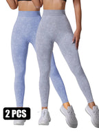 2 Pieces High Waist V Back Yoga Pants Tummy Control Running Workout Tight - SJB-DIAMOND ELITES