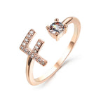 Adjustable 26 Initial Letter Ring Fashion Jewelry For Women Simple Elegant Jewelry Pi-Mart