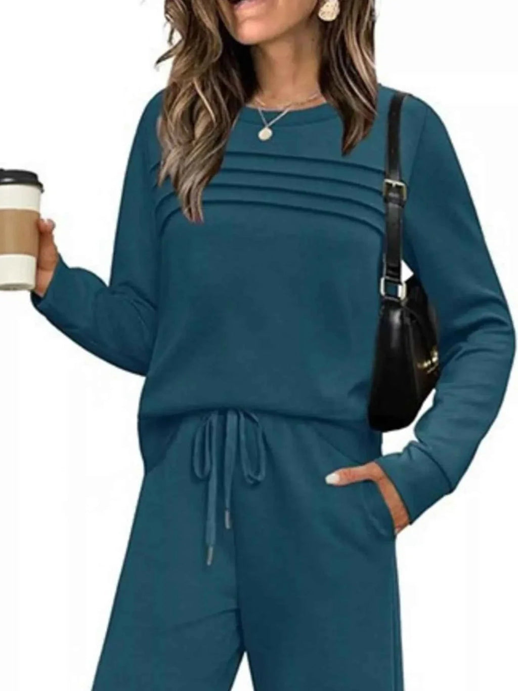 Plus Comfort Duo: Versatile Top & Pants Ensemble THRIXINE