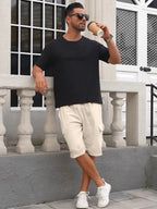 Men's Full Size Drawstring Shorts with Cargo Pockets Plus Size