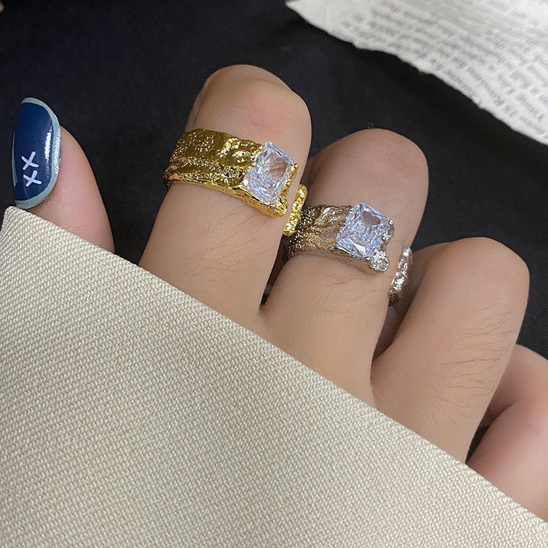 Crystal Zircon Open Adjustable Ring Pi-Mart