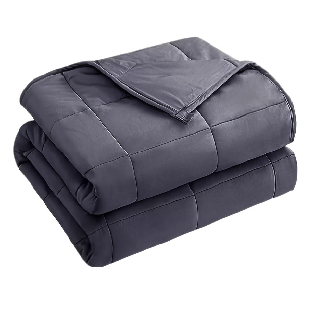 1pc Weighted Blanket 15 Lbs, 20lbs, 25lbs For Adults, Heavy Blanket With Breathable Fabric And Premium Glass Beads, Suitable For Queen/King Size Bed, Dark Grey Lootquake LLC