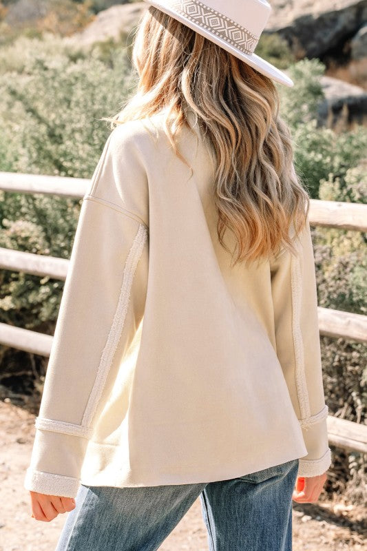 Western Suede Sherpa Lined Jacket THRIXINE