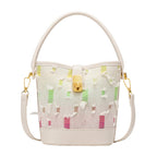 Fashion casual bucket bag, simple handbag, small tote bag, versatile commuter shoulder Crossbody bag