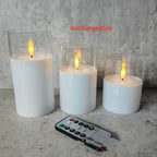 Electroplated Glass LED Electronic Candle Lights Wholesale Rechargeable Pi-Mart