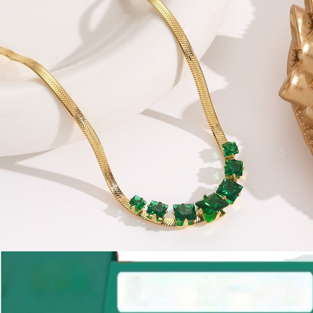 Necklace Female Titanium Steel Diamond Gold Trend Pi-Mart