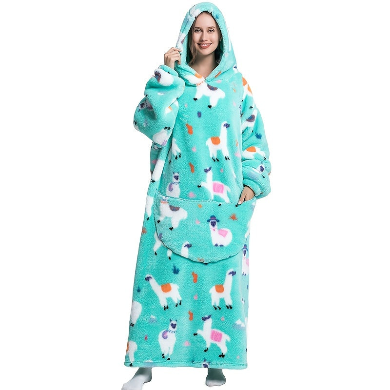 Cozy Shearling Wearable Blanket Hoodie - Soft, Warm Plush Sweatshirt with Large Pocket for Adults, Machine Washable, Comfy, Hoodie Blanket Lootquake LLC
