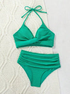 Women's Two-piece Casual Swimsuit P245 Green - SJB-DIAMOND ELITES