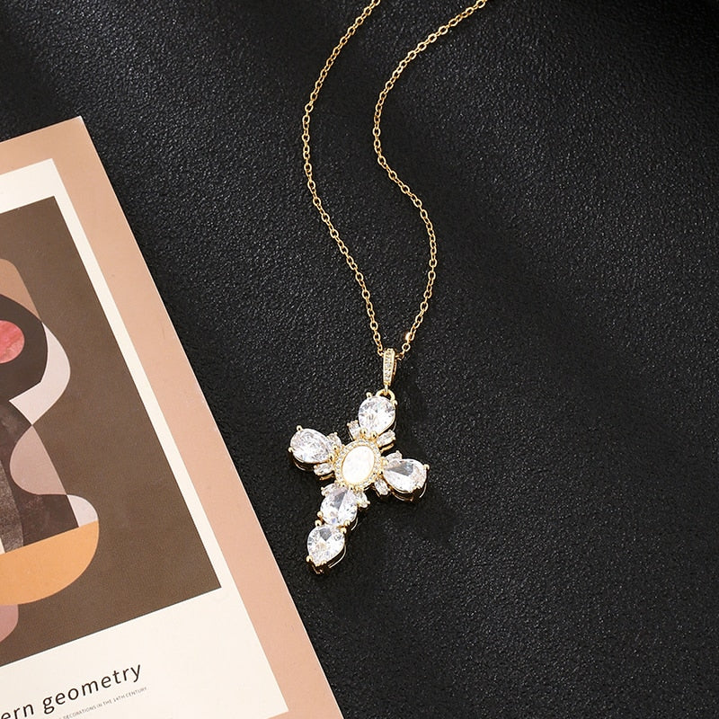 Cross Crystal Necklace - SJB-DIAMOND ELITES