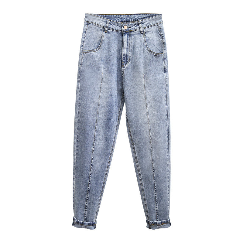 Plus Size Women's Loose Harem Denim Pants for Summer