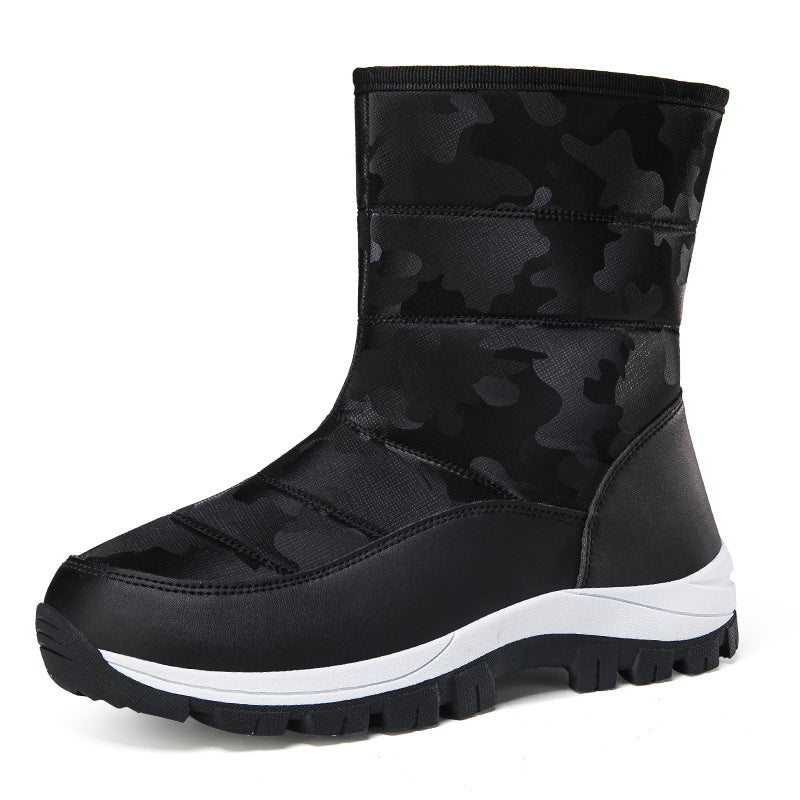 Winter Snow Boots For Women Outdoor Thickened High-top Plus Velvet Shoes Fashion Platform Ankle Boots Keep Warm Plush Shoes Pi-Mart