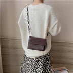 Chain Design Trendy Lady Bags Mini Pu Leather Flap Bags for Women Shoulder Handbag Female Fashion Cross Body Bag with Lid Stevvex