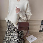 Chain Design Trendy Lady Bags Mini Pu Leather Flap Bags for Women Shoulder Handbag Female Fashion Cross Body Bag with Lid Stevvex