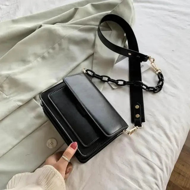 Chain Design Trendy Lady Bags Mini Pu Leather Flap Bags for Women Shoulder Handbag Female Fashion Cross Body Bag with Lid Stevvex
