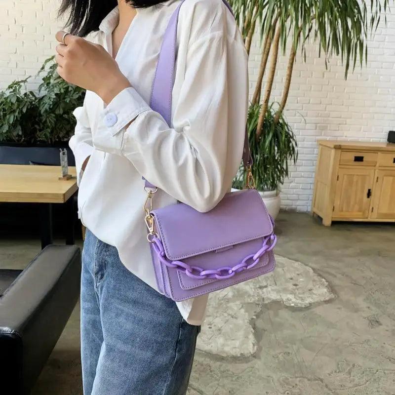 Chain Design Trendy Lady Bags Mini Pu Leather Flap Bags for Women Shoulder Handbag Female Fashion Cross Body Bag with Lid Stevvex