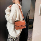 Chain Design Trendy Lady Bags Mini Pu Leather Flap Bags for Women Shoulder Handbag Female Fashion Cross Body Bag with Lid Stevvex